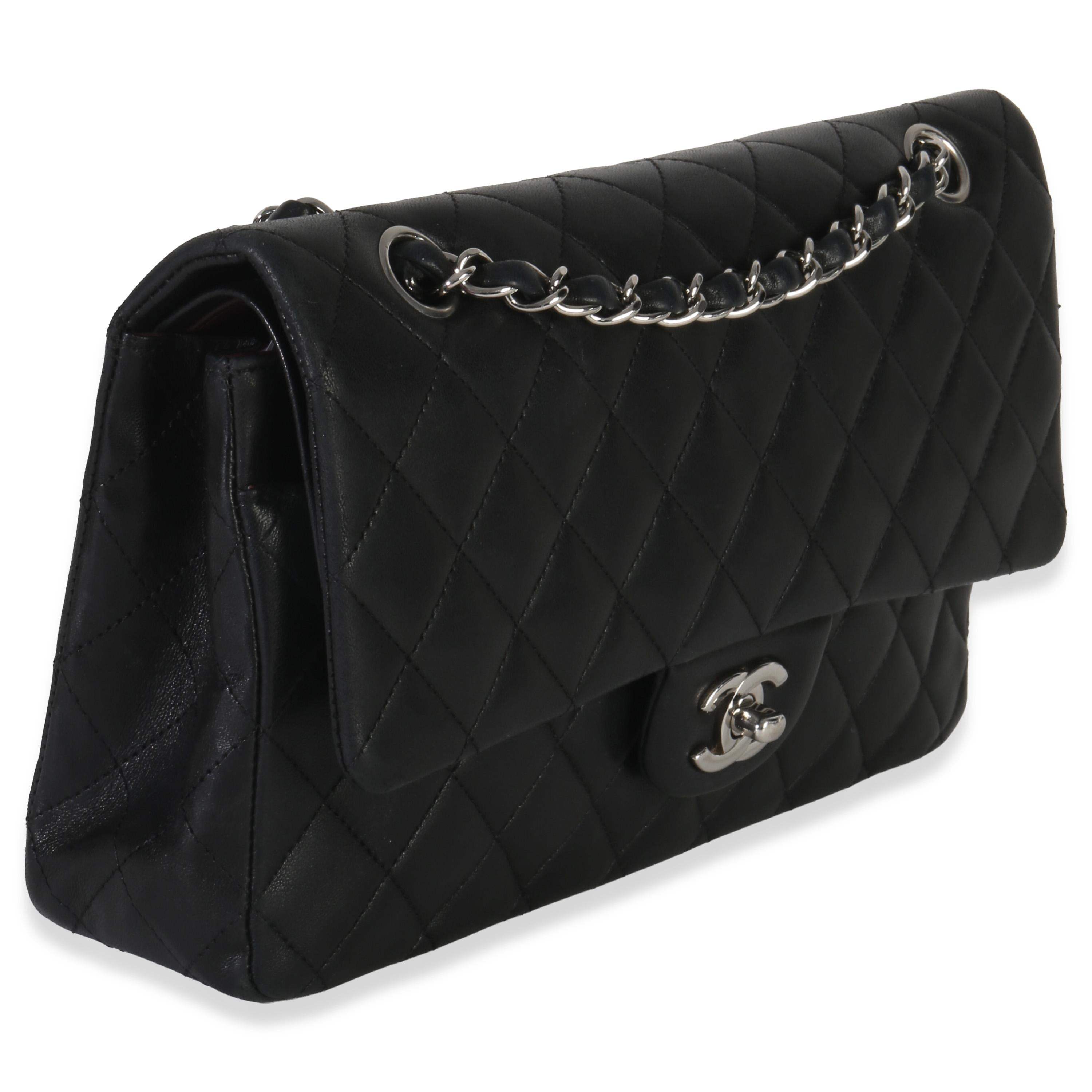 Chanel Black Quilted Lambskin Medium Classic Double Flap Bag