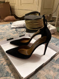 Aquazzura Black Hello Lover Suede Heels