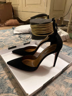 Aquazzura Black Hello Lover Suede Heels