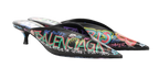 Balenciaga Graffiti Knife Leather Mules