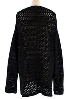 Jil Sander Black Cashmere Open Knit Longline Jumper