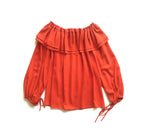 Michael Kors Red Off The Shoulder Crepe Top