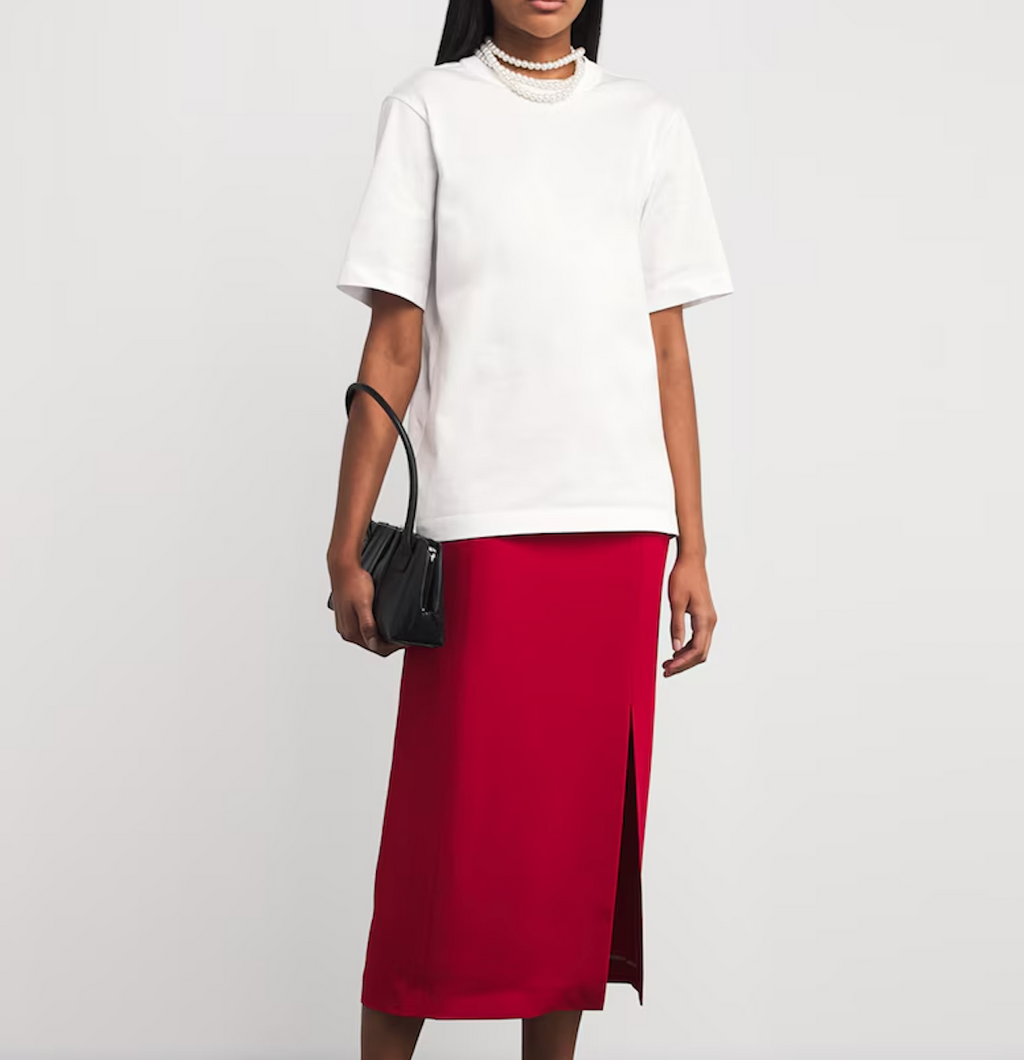 Carven Faux Pearl-Neck T-Shirt