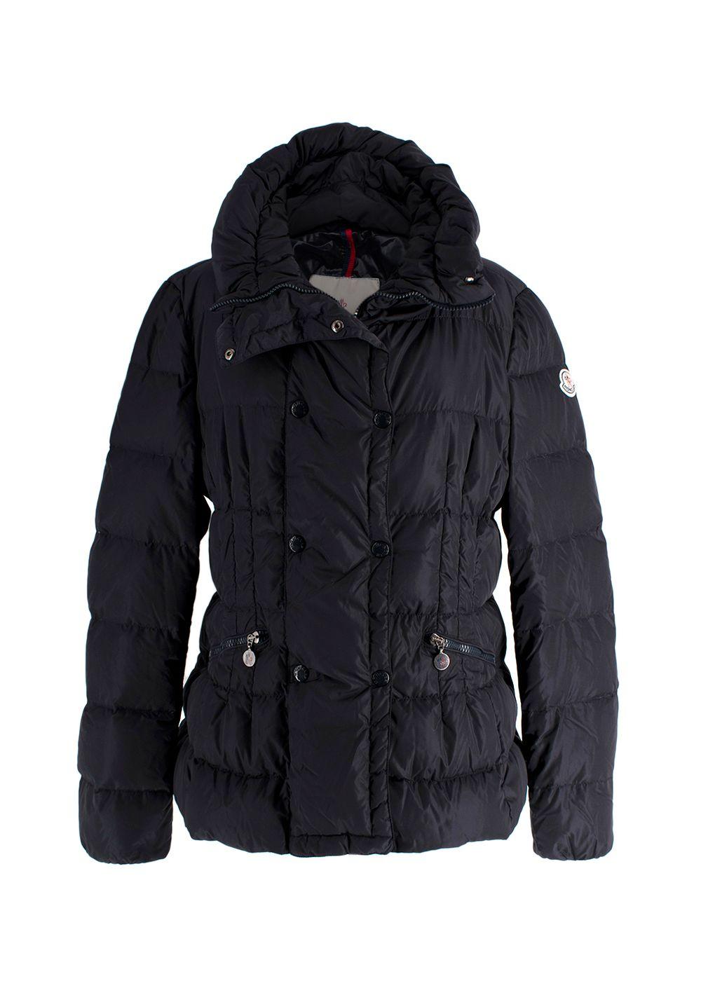 Moncler Navy Pivoine High Neck Puffer Coat