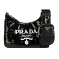 Prada Black Sequin Re-edition 2005 Shoulder Bag