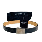 Saint Laurent Bellechasse Textured Leather Belt
