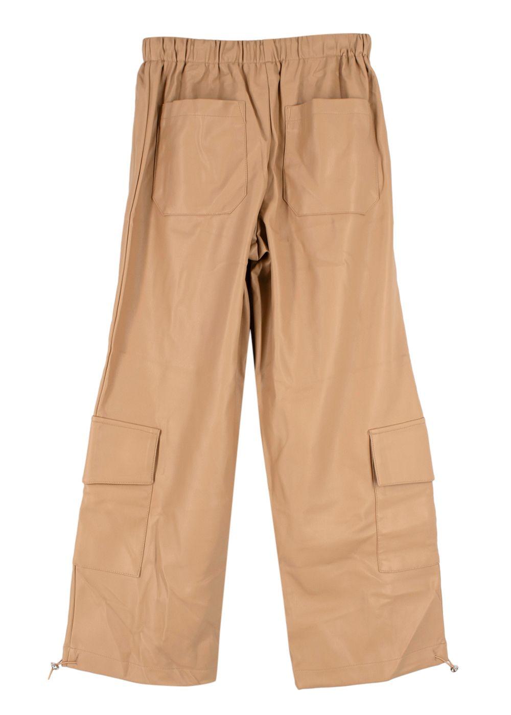 Frankie Shop Elvinne Faux Leather Cargo Pants in Latte