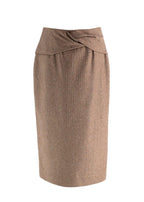 Rochas Brown Wool Midi Skirt