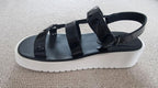 Chanel Black Patent Dad Sandals