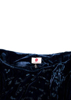 Elegant Embroidery Blue Velvet Kaftan