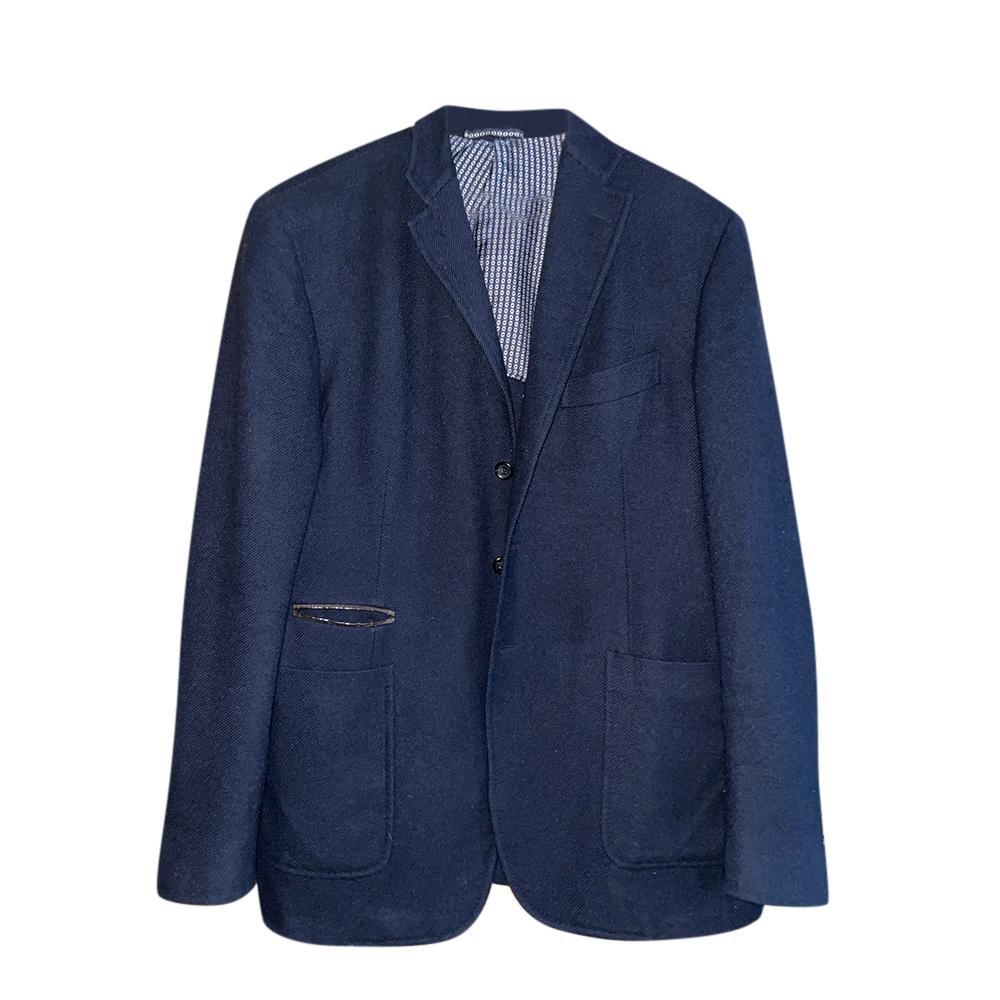 Franck Namani Croc Embossed Patch Detail Cashmere Jacket