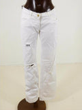 Dolce and Gabbana White Denim Destroyed Jeans