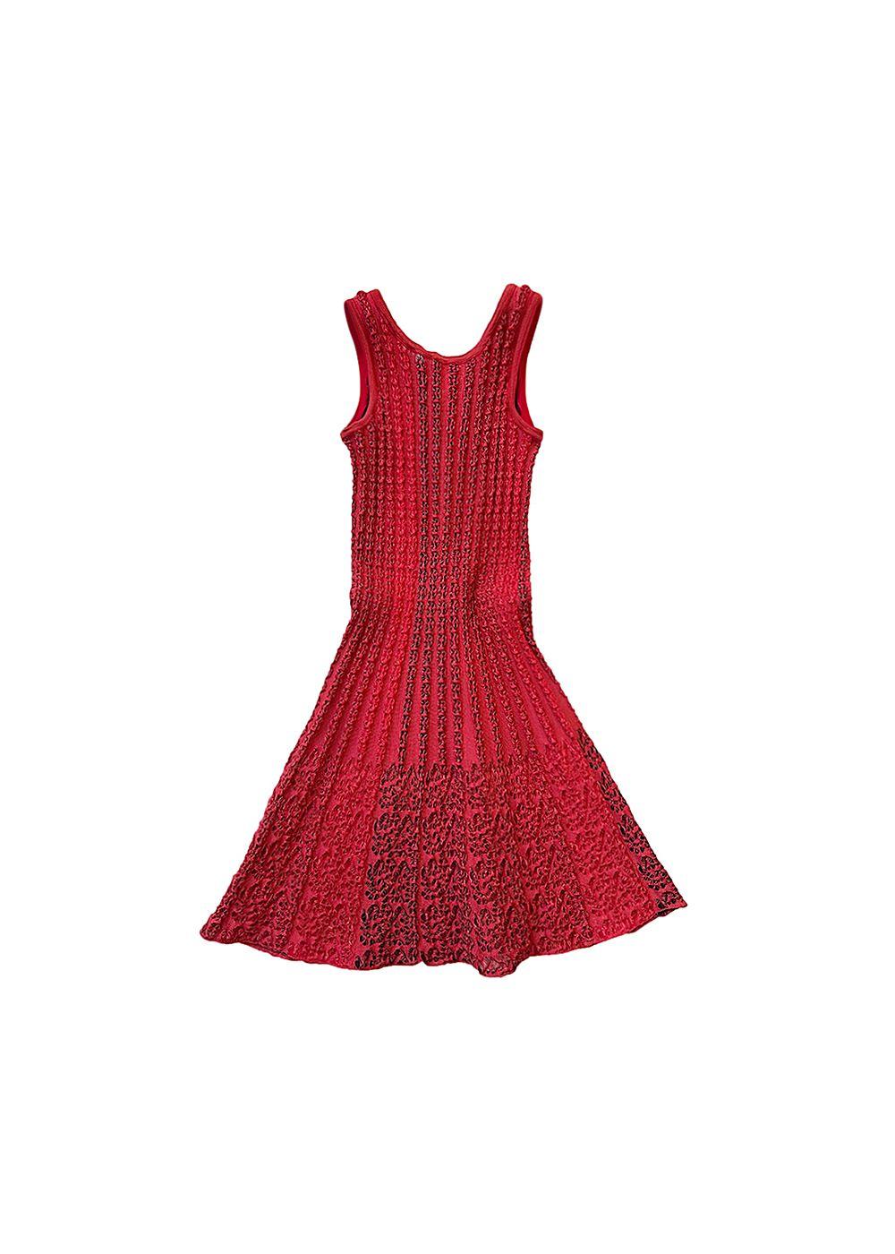 Red Knitted Skater Dress