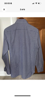 Tom Ford Navy And White Check Cotton Shirt