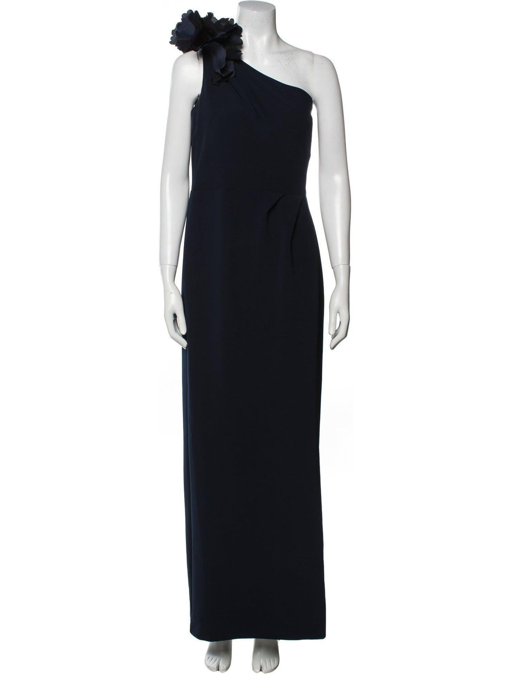 Marchesa Notte One Shoulder Floral Applique Gown
