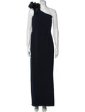 Marchesa Notte One Shoulder Floral Applique Gown
