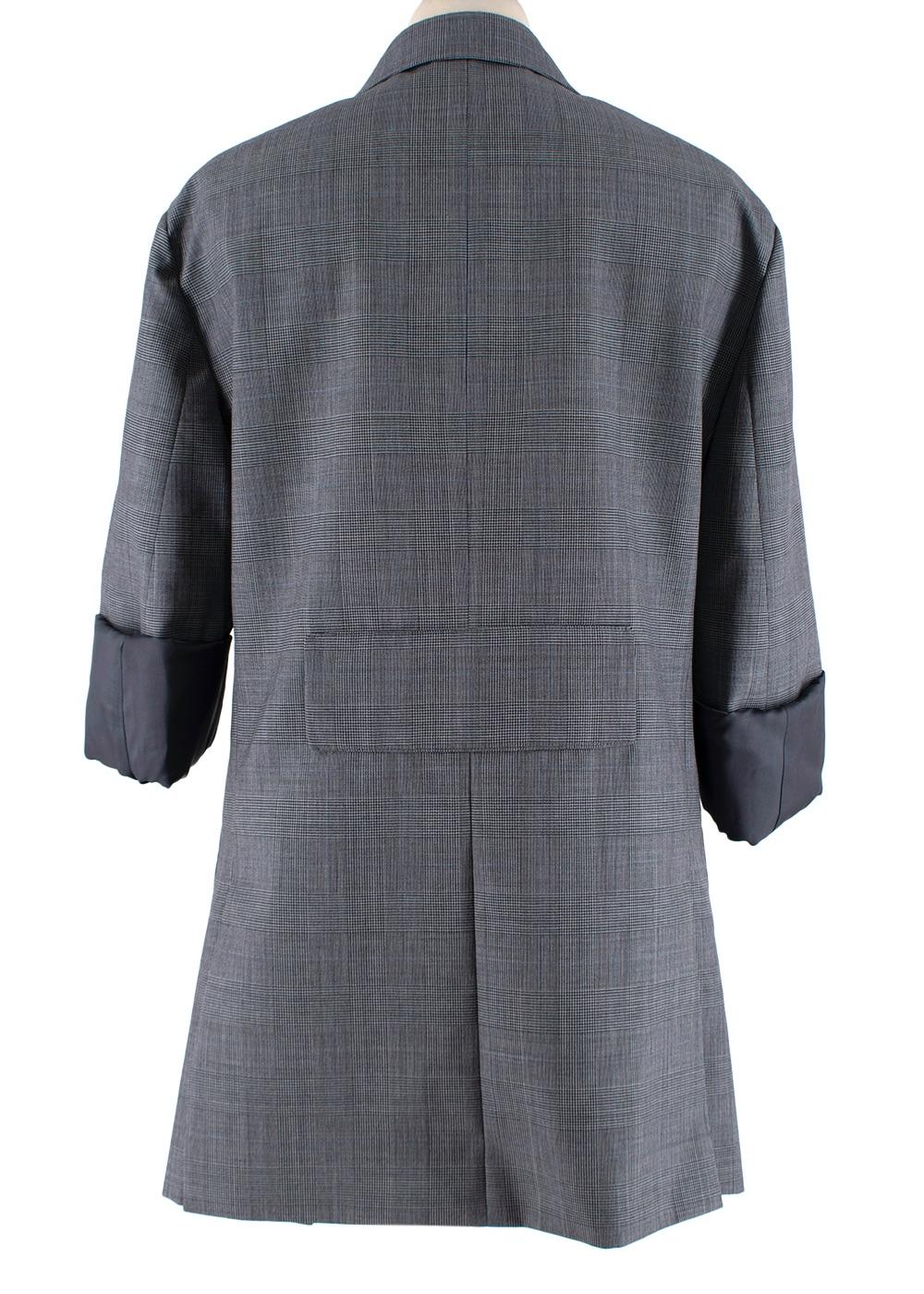 Prada Grey wool Prince of Wales checked blazer