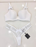 Chantal Thomass Paris White Riviera Pad Corset Bra & Thong Set