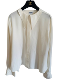 Chanel Cream Silk Button Front Blouse