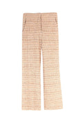 St John Beige Straight Leg Neutral Tweed Trousers