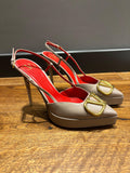 Valentino Nude Slingback Sandals
