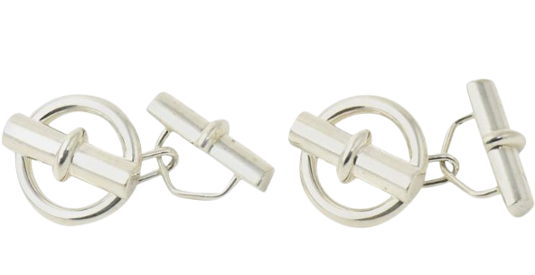 Hermes Vintage Sterling Silver Cufflinks