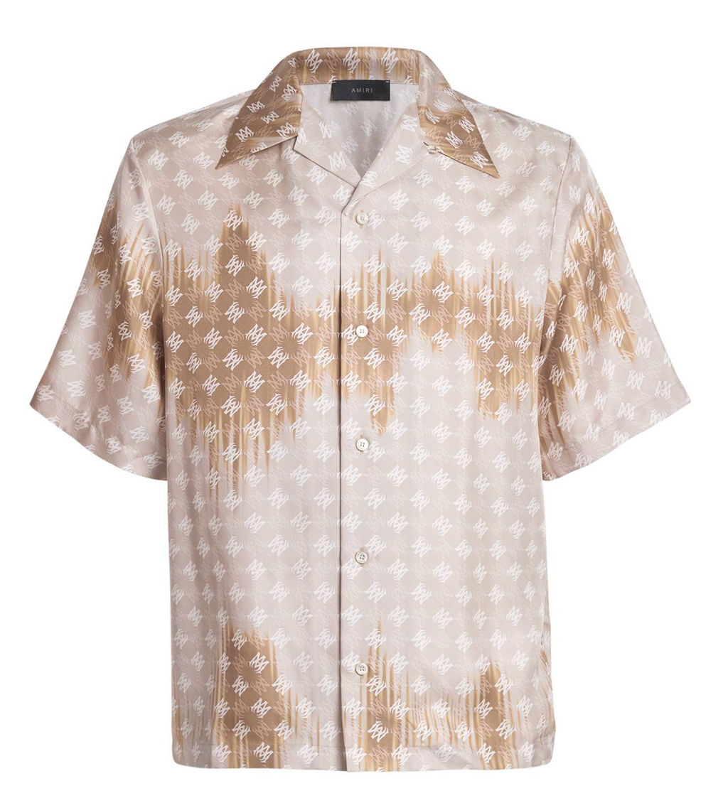 Amiri Ma Quad Logo-Monogrammed Silk Shirt