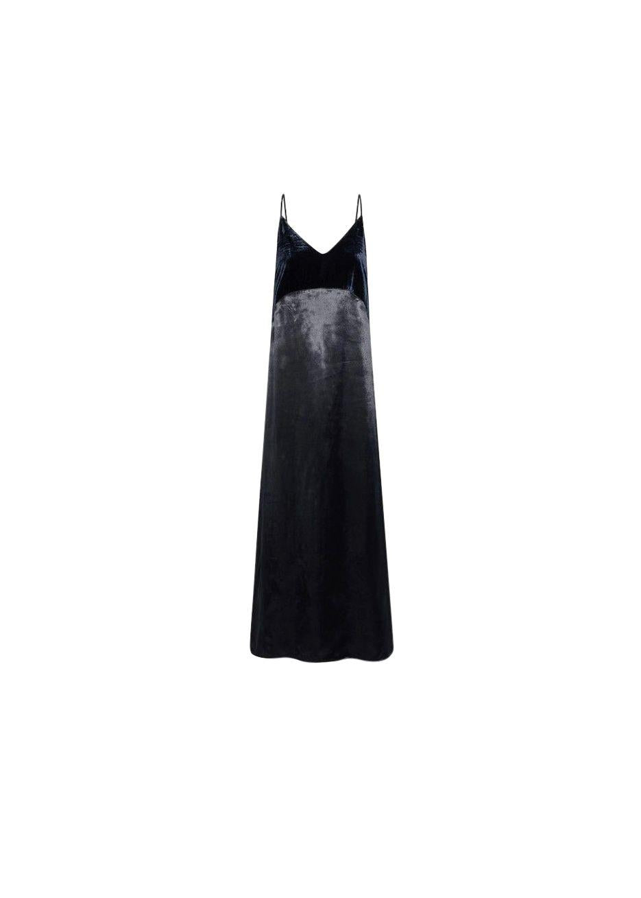 Ryck Velvet-paneled Satin Maxi Slip Dress