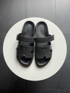 Graphite Matte Mississippiensis Alligator Chypre Sandals