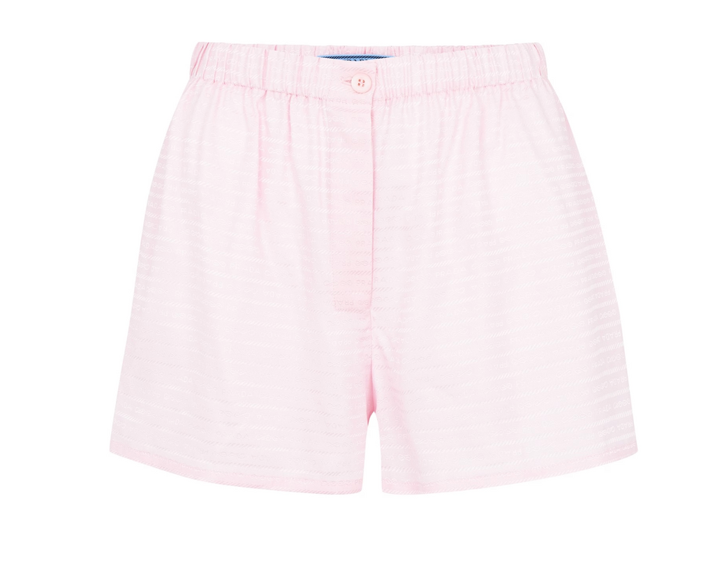 Pink Jacquard Logo Crêpe-de-Chine Shorts
