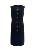 Chanel Navy Boucle Tweed Midi Dress  with Gripoix Jewel Buttons