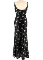 Ainea Black Star Sequin Cowl Neck Gown