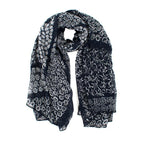 Bespoke Navy Floral Patter Shawl