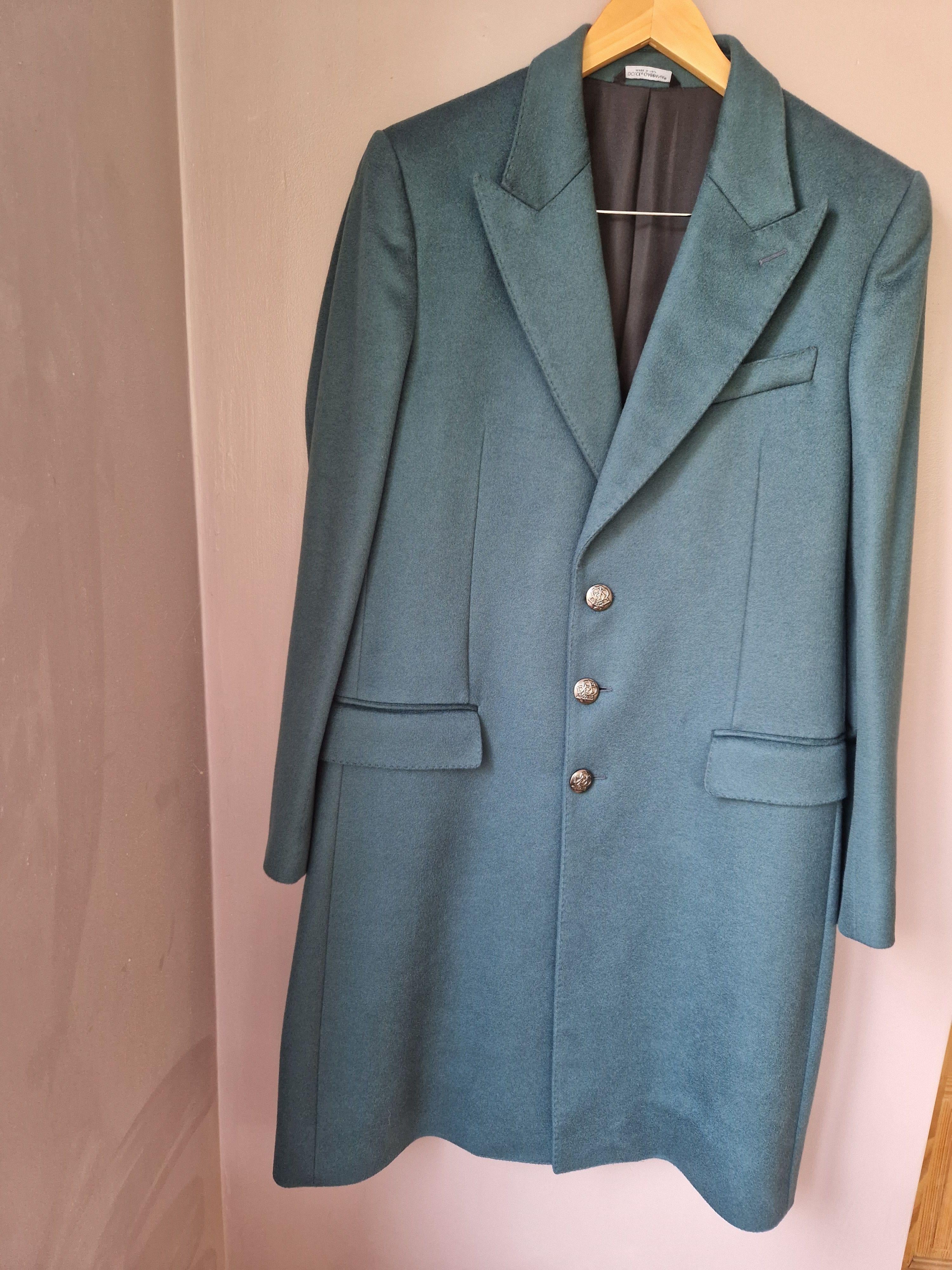 Jade Green Cashmere Long Line Coat