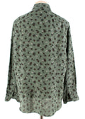 Donato Liguori Sage Green Floral Linen Shirt