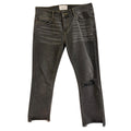 Current/Elliott Grey Distressed Cropped Jeans