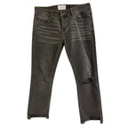 Current/Elliott Grey Distressed Cropped Jeans