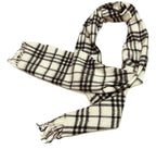 Cream Classic Check Cashmere Scaef