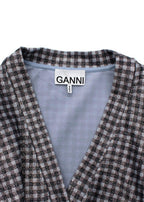 Ganni Metallic Gingham Cardigan