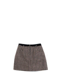 Pink Houndstooth Tweed Skirt