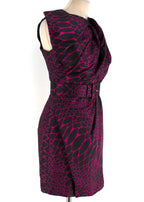 Philip Armstrong abstract-jacquard belted dress