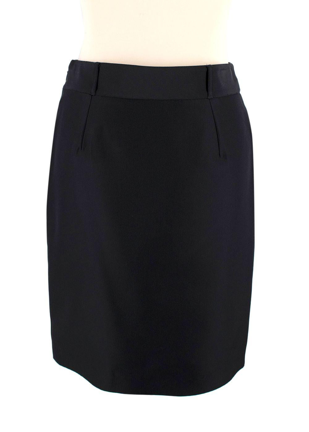 Gucci Black Silk Blend Midi Skirt