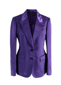 Tom Ford Purple Single-Breasted Satin Blazer