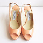 Jimmy Choo Nova Patent Leather Slingback Platform Sandals