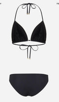 Black DG-Appliqué Triangle Bikini