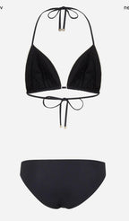 Black DG-Appliqué Triangle Bikini