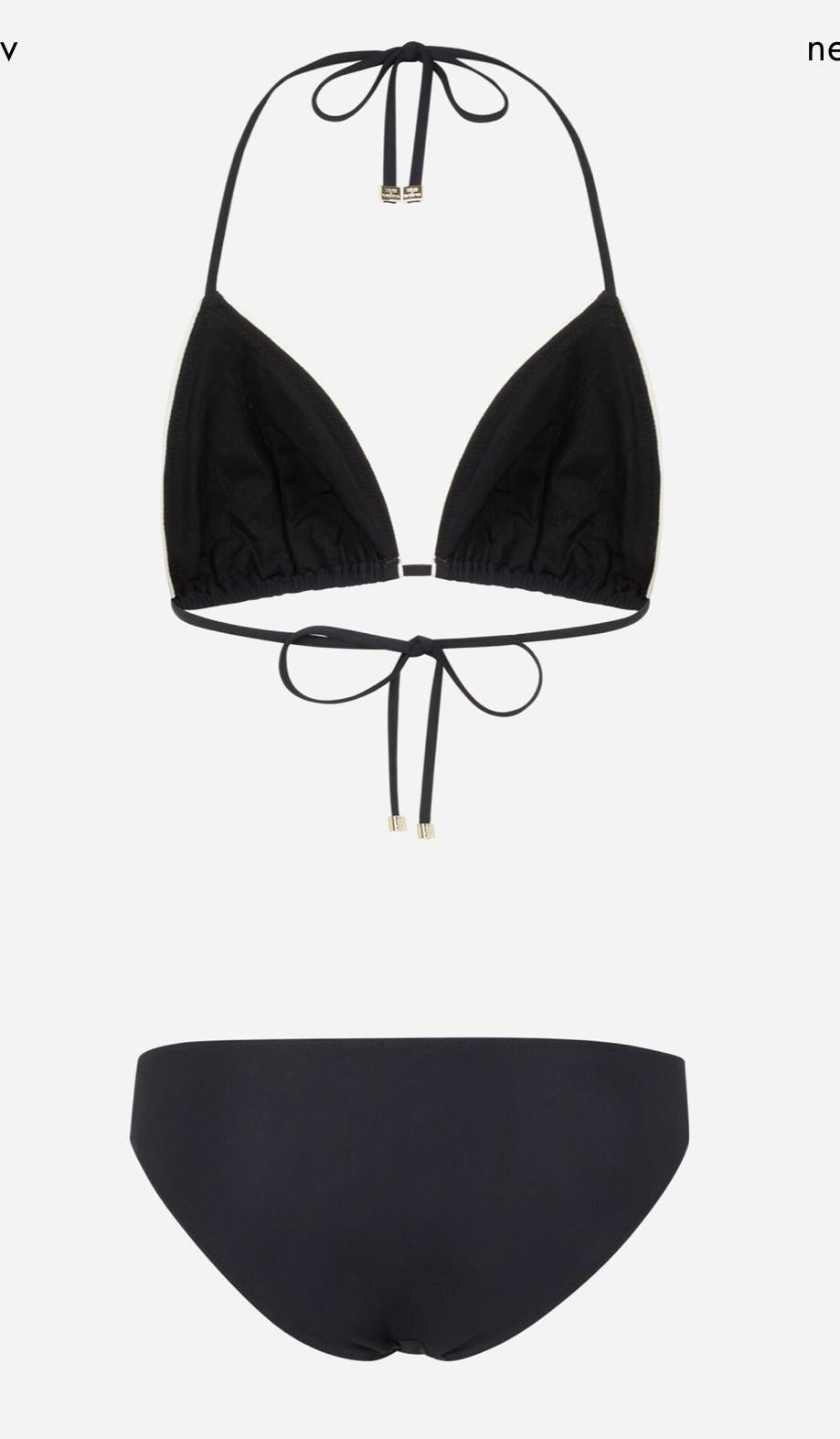 Black DG-Appliqué Triangle Bikini