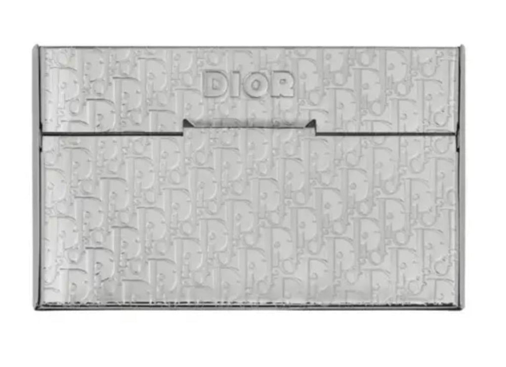 Dior Silver Oblique Metal Card Holder