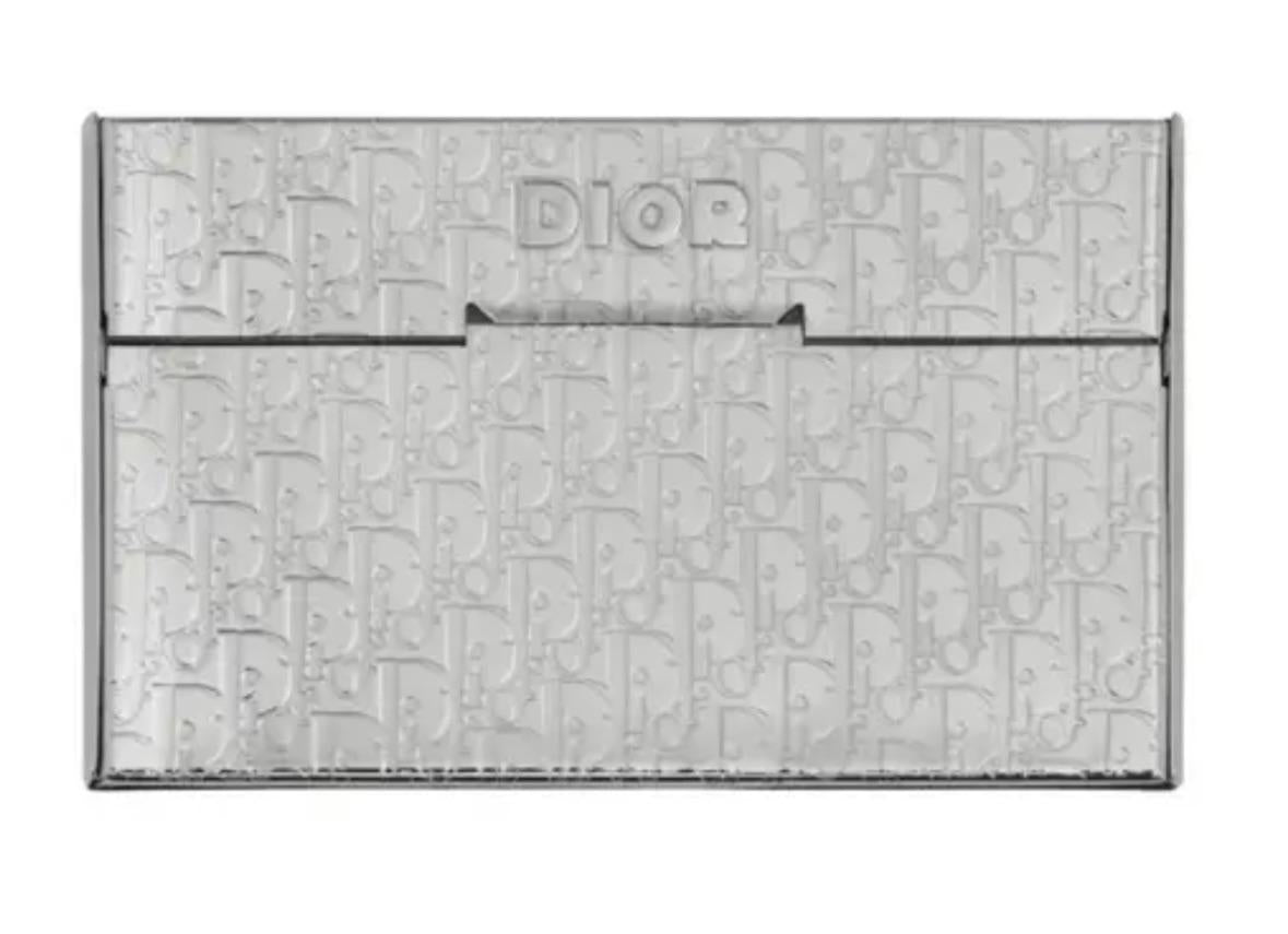 Dior Silver Oblique Metal Card Holder
