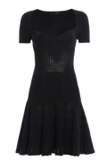 Alexander McQueen Black Wool Mini Dress